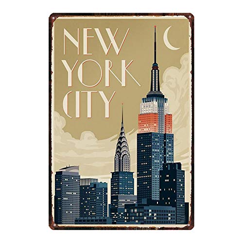 en Métal Affiche Plaque Murale Étain New York City Art Home Cinema Vintage Decor 20 * 30cm Cover