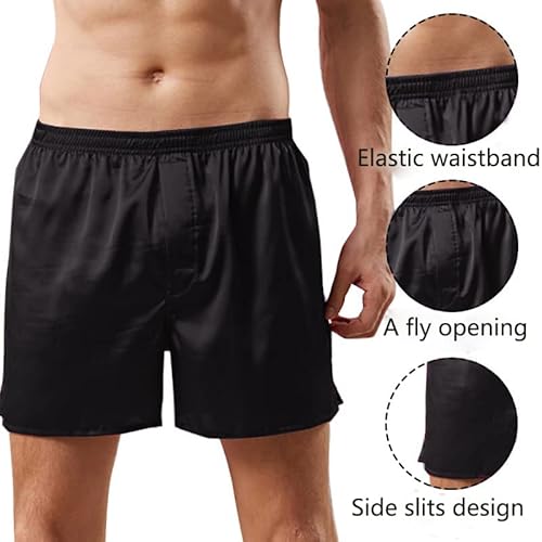 Mens Satin Boxer Shorts Silk Pajama Bottom Lounge Sleep Shorts For Men #TOP1