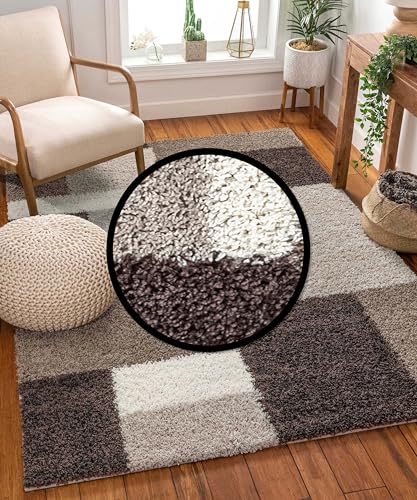 Tapete Well Woven Madison Shag Beige Marrón 7'10"x9'10" miniatura 3