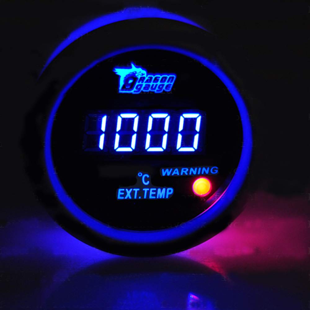 12V 52mm Macchina Il Motore Luce a LED Blu Digitale Schermo Indicatore di Temperatura Gas Scarico Gauge Meter Calibro EGT Ext Sensore