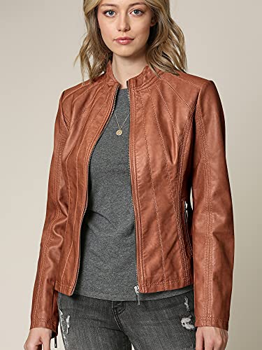 MBJ Panelled Faux Leather Moto Jacket