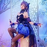 [NOKIJP] 原神 コスプレ 霓裾の舞 刻晴 コスプレ衣装 璃月 疾雷快雨 げんしん Genshin impact こくせい 璃月七星 玉衡 紫金錘重の章 コクセイ (霓裾の舞 刻晴, S)