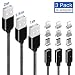 Produktbild LAMA Magnetisches Ladekabel Magnet USB Datenkabel [3 Stück 1M + 1,5M + 2M] 2,1A High Speed Sync und Schnellladekabel mit Blitz Typ C Micro USB Adapter für Android Windows Phone Schwarz