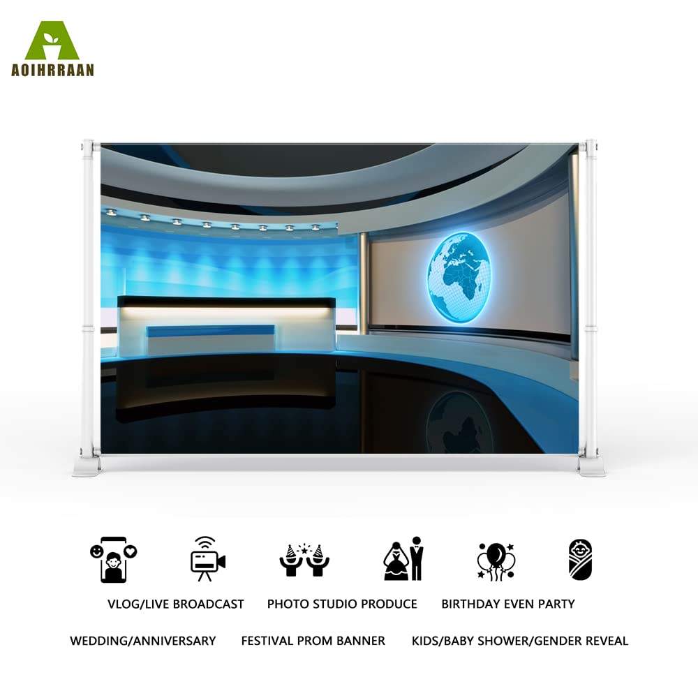 Aoihrraan 3,5x2,5m Notizie Trasmissione Sala Sfondo Interno Notizie globali Reportage Schermo Tavolo anteriore Show televisivo Fotografia Sfondo Conferenza d'affari Ritratto per adulti Foto Prop
