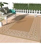 GENIMO Outdoor Rug 5' x 8' Waterproof for Patios Clearance, Reversible Outdoor Plastic Straw Rug ...