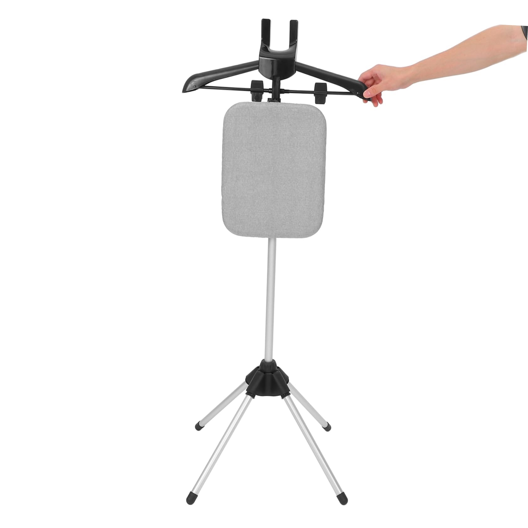Cabilock Perchero de Vapor Plegable para Ropa Tabla de Planchar Integrada, Soporte Estable de Aleación de Aluminio y Base de Cuatro Patas, Adecuado para Planchado Vertical