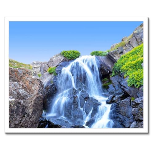 Poster cascade cadre noir 50x40cm décoration murale anti-reflet