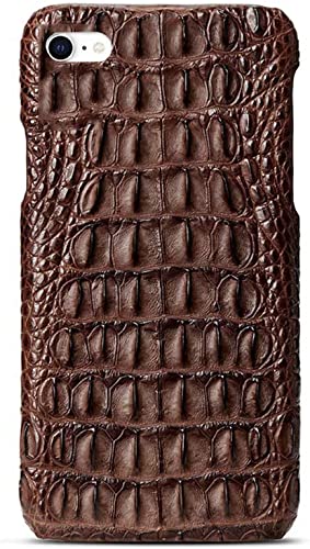 Étui iPhone SE 2022 cuir crocodile marron coque antichoc et respirante KANUZ