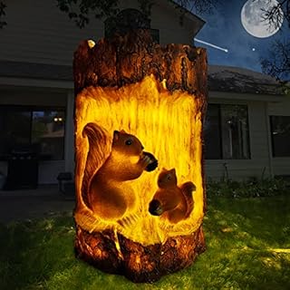 Garden Ornaments Outdoor, KagoLing Squirrel Solar Lantern Garden Ornaments Outdoor LED Solar Lamp Waterproof Solar Garden Lights Garden Decorations for Home Yard Lawn Patio Party Christmas Holiday