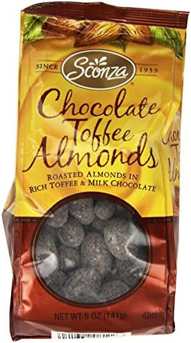 Sconza Chocolate Toffee Almonds, 5.0-Ounce