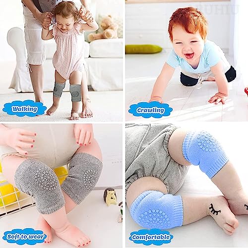 Image of Concepta Pack of 1 Pair Baby Knee Pads for Crawling, Elbow Safety Protector, Stretchable Anti-Slip Padded Elastic Soft Cotton Breathable Comfortable Cap Leg Warmer Support Protector Kneecap