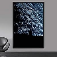 Framed Canvas Wall Art Night View Landscape Canvas Prints Home Artwork Decoration for Living Room,Bedroom - 16x24 inches