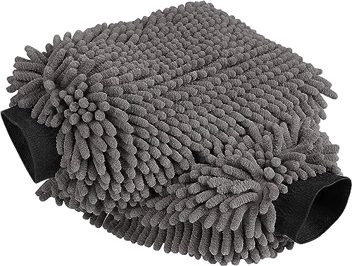 Image of Auto Hub Chenille Microfiber Wash Mitt, Car Cleaning Gloves with Thick Plush, Ultra Soft Strands, Scratch Free and Water Absorbent Microfiber Gloves for Car & Bike Washing Pack of 2