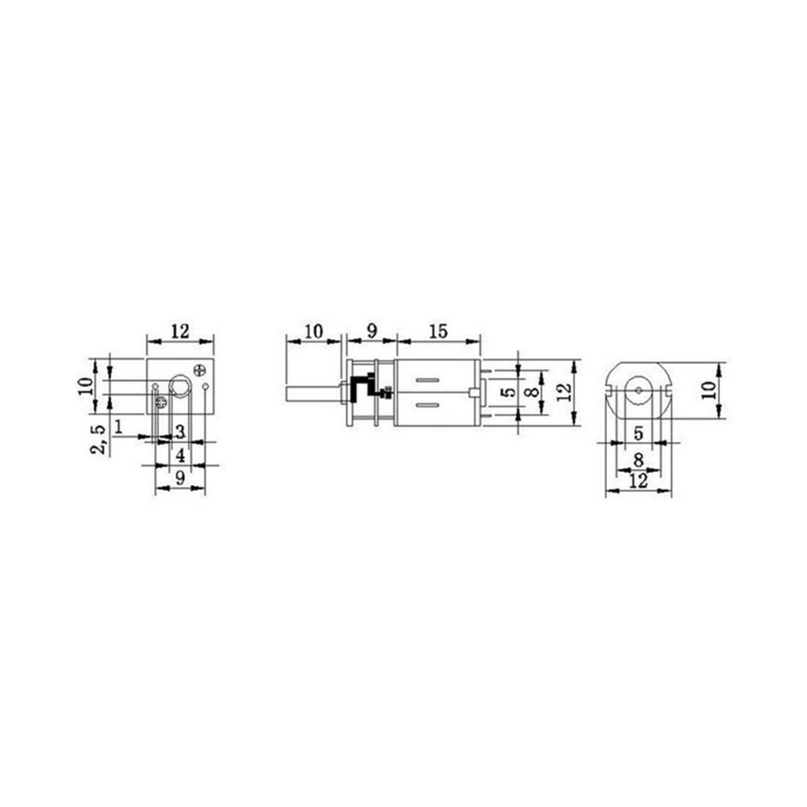DC 3 V/6 V/12 V N20 pour mini moteur Micro Metal Gear avec roue de vitesses, 15/30/50/60/100/200/300/500/1000 tr/min, couple élevé, faible vitesse, pour robot de voiture radiocommandé, verrouillage de
