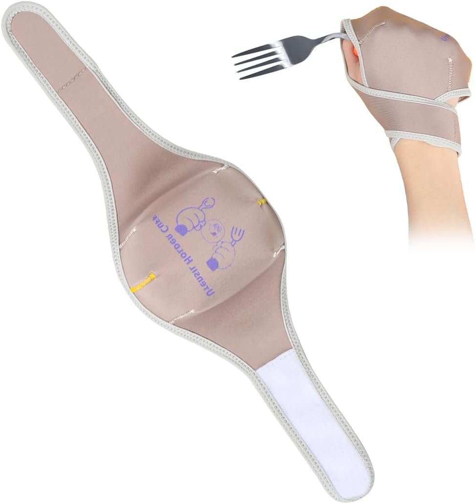 Universal Elastic Utensil Holder Cuff,Hand Strap for Holding Adaptive Utensils,Suitable for Elderly, Parkinson's,Arthritis,Weak Grip or Limited Mobility People (Pack of 1 Count)