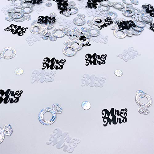 Wedding Party Table Confetti– 1.5 OZ | Mr and Mrs Diamond Ring...