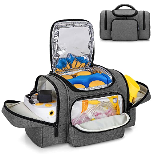 Image of BAFASO Wearable Breast Pump Bag Compatible with Medela Pump in Style, Tote for Wearable Breast Pump and Extra Parts (Patent Pending), Gray