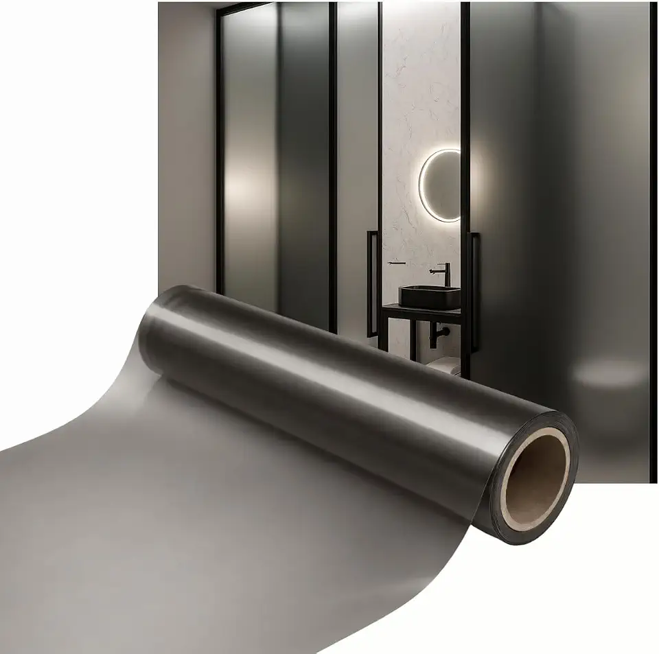 Película Adesiva Impermeável Jateada para Privacidade Vidros, Box, Janelas e Portas 3m x 1m (Jateado Fumê)