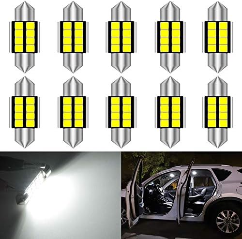 KATUR DE3175 DE3021 Festoon C5W Led Bulbs 31mm White Light Super Bright Chipsets Canbus Error Free for 3175 3022 3021 Interior Light,Dome Light,Map Light,Door Light,Trunk Light (Pack of 10)