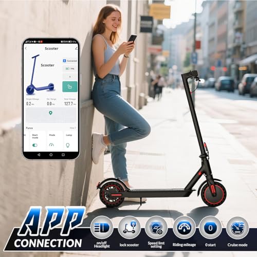 Miniatura 6 de Patinete Eléctrico Plegable Para Adultos De 8,5 Batería De Clase A De 10,4ah Autonomía 25 35km Conexión App Con Cerradura Y Soporte Para Teléfono