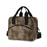 Leopard Print Lunch Bags for Women Animal Tiger Skin Lunch Tote Bag Lunch Box Water-resistant Thermal Cooler Bag Lunch Organizer for Working Picnic Beach Sporting