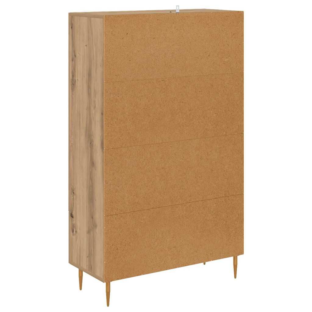 vidaXL Alacena con cajón Roble Artesanal 69,5 x 31 x 115 cm, Aparador Moderno, Armario Rectangular, con Puertas de Vidrio, ¡Organiza tu Sala fácil y con Estilo