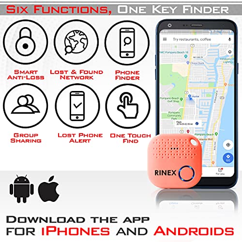 Bluetooth Key Finder – Key Locator Device With App, Siri Compatibility, & Extra Battery – Anti-Lost Gps Keychain Tracker Device For Phone, Luggage, Backpack, & Wallet – Tracking Chip Tags By Rinex #TOP5