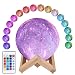 Produktbild Mondlampe Galaxie Mondnachtlicht 3D-Druck Dimmbares Mondlicht 16 Farben & Fernbedienung & Touch-Steuerung & USB wiederaufladbar, Geburtstagsgeschenke für Kinder Freund Party Schlafzimmer (4.7 Zoll)