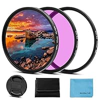 62mm Filter Kit, Fotover 62mm UV CPL FLD Filter Set Universal UV Schutzfilter Zirkular Polarisationsfilter mit Mitte Pinch Objektivdeckel kompatibel mit Canon Nikon Sony Pentax Olympus Fuji Kamera