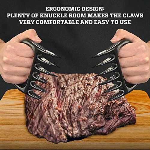Meat Claws for Shredding - BBQ Accessories Tools Utensils - Pulled Pork Claws - Shredder Forks for Barbecue Cooking Kitchen - Heat Resistant ABS BPA3 Durable Plastic - Set of 2 Bear Paws in Black