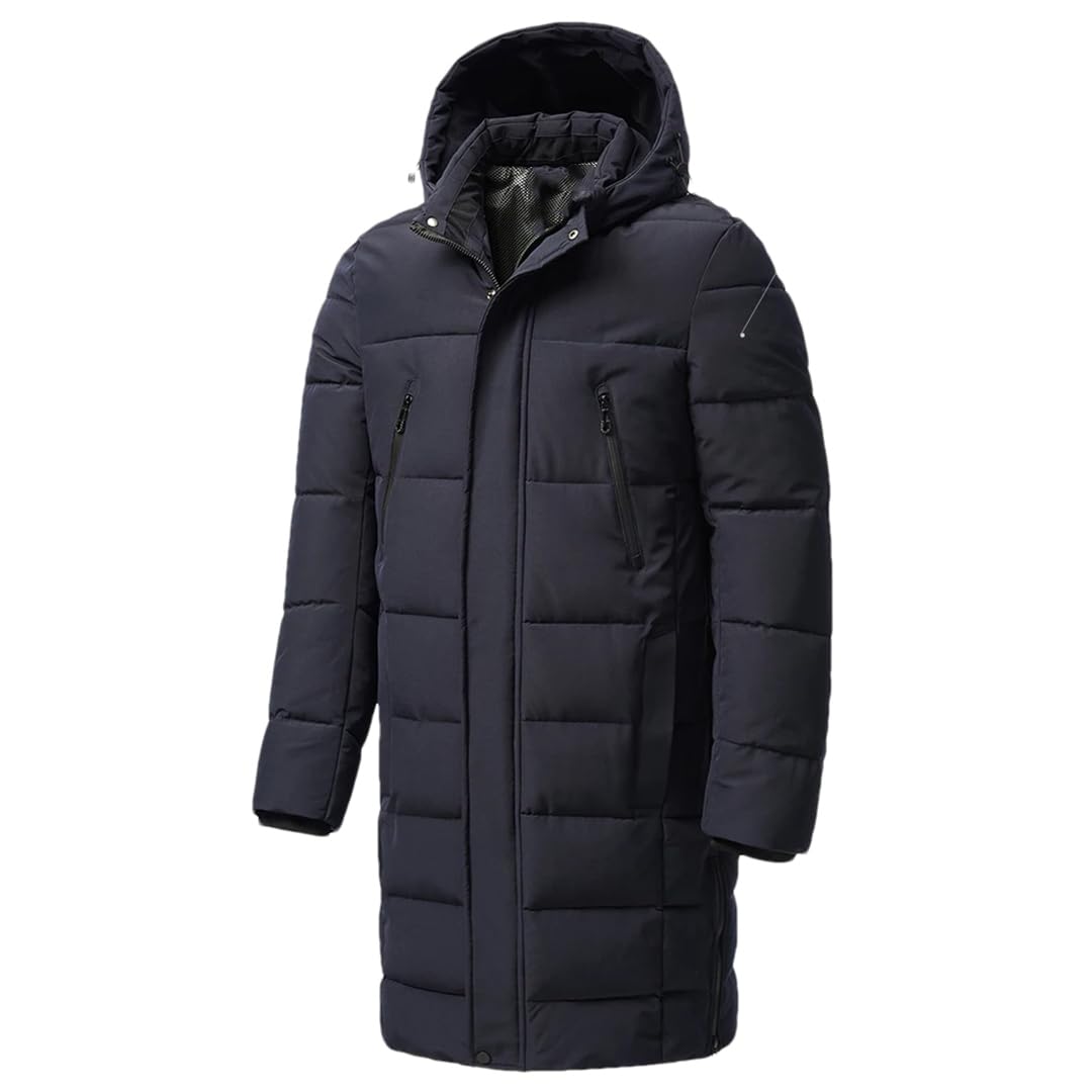 Niiyyjj Men Winter Plus Long Warm Thick Hood Parkas Jacket Coat Mens Outwear Multi Pocket Overcoat