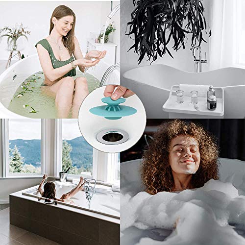 Image of KPNG Shower Drain Stopper - Silicone Bathtub Sink Stopper Hair Trap Hair Catcher Bathtub Drain Strainers Protectors Cover for Floor Laundry Kitchen and Bathroom (Pack of-5, Random)