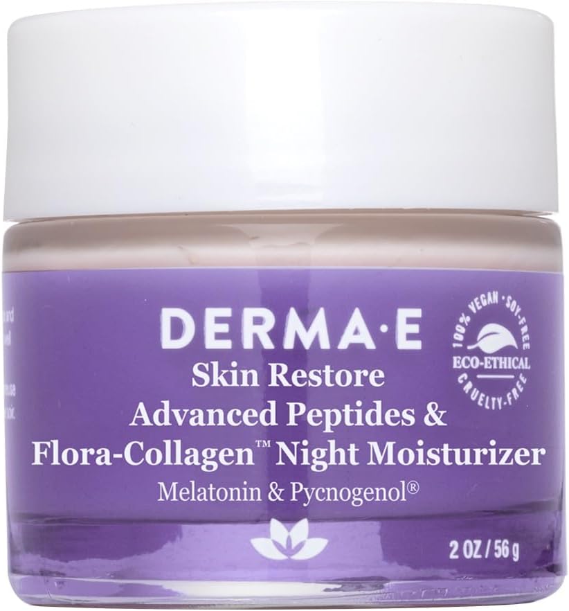 Advanced Peptides and Vegan Flora-Collagen Night Moisturizer – Hydrating Topical Facial Cream Improves Elasticity and Reduces Appearance of Lines and Wrinkles, 2 Oz