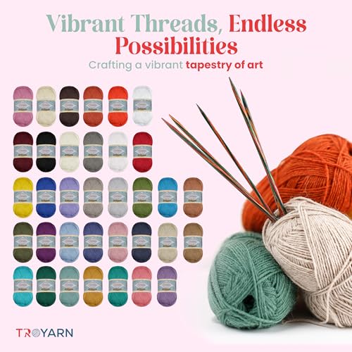 Image of TROYARN Summer (4- Skeins Pack) Silk Effect Hand Knitting Yarn Crochet Art Lace Craft 100% Microfiber Acrylic 4x100 gr (4x383 yds) (105037 - Orange)