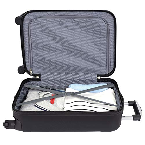 Travelers Club Cosmo Hardside Spinner Luggage, Black, 2-Piece Set (20/28)4