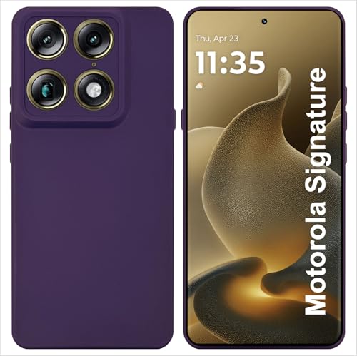 Image of SBMS Silicone Back Cover Case for Motorola Signature | Soft Micro-Fibre Lining Inside | Camera Protection Bump | Shockproof Back Cover Case for Moto Signature (Candy Cloth Purple)