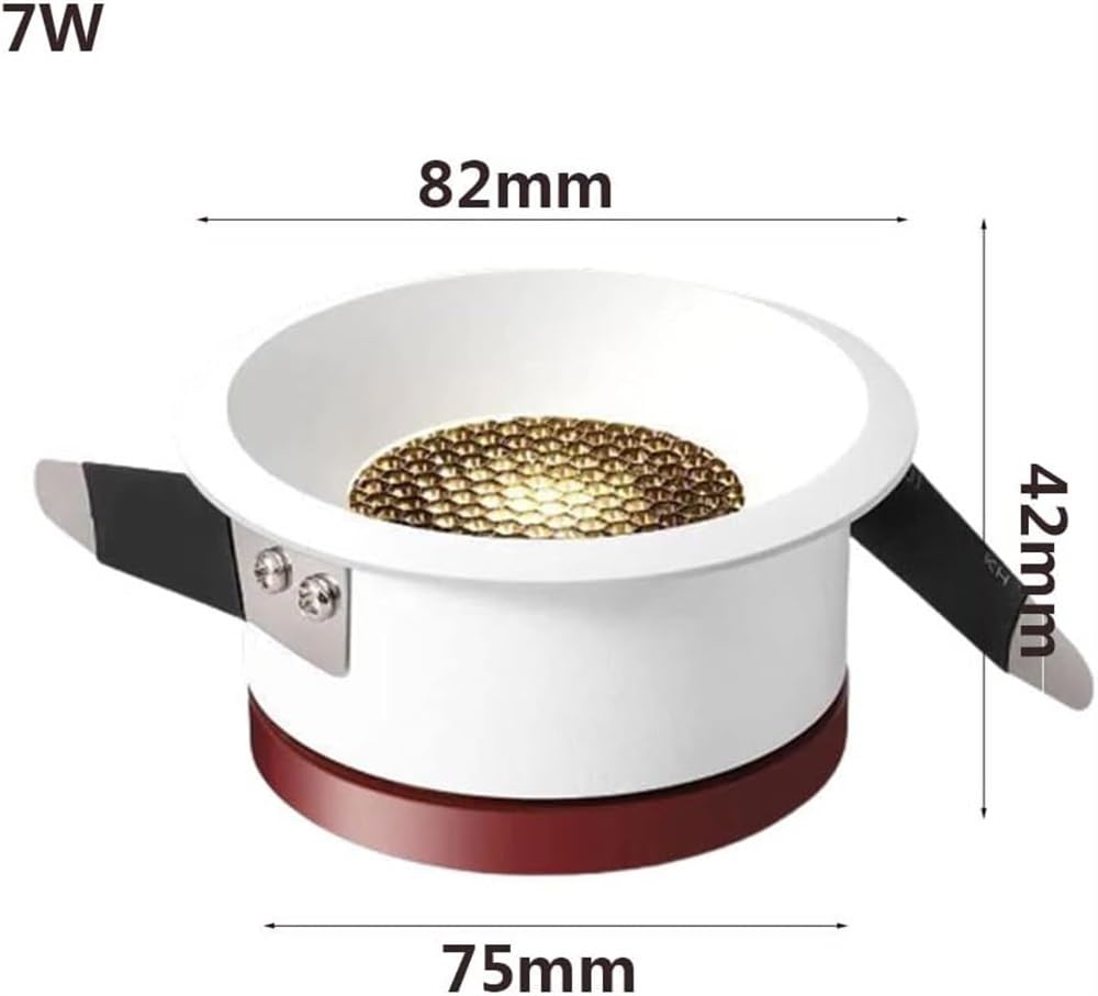 Foco Empotrable Hexagonal Tipo Panal De Abeja De 7W, Kit De Iluminación Empotrable con Embellecedor Redondo Y Deflector De 12W, Luces De Techo Led Empotrables para Sala De EST,7W-5700K