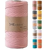 Macrame Cord, Natural Cotton Cord 3mm×100m(About 109yd) Colorful Craft Cord for Jewelry,Wall Hanging, DIY Craft Making,Knitting,Macrame Projects(Citrus Powder)