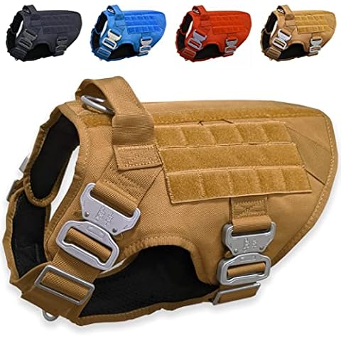 Pets ProMax - Tactical Dog Harness with 4 Metal Buckles. Tactical Vest for Dog No-Pull with Handle, Heavy Duty Harness for Small Dog (S) Cover