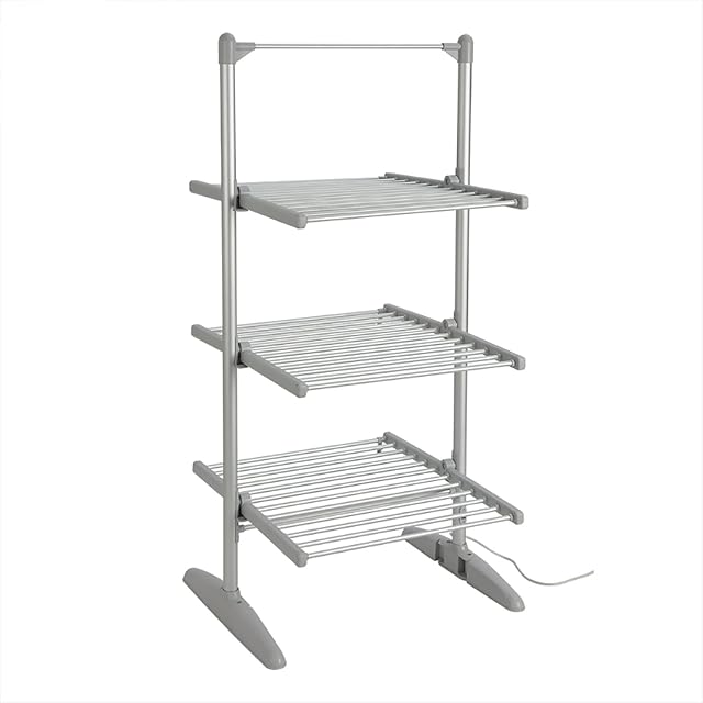 XUEMEIZI 3 Tier Electric Heated Clothes Laundry Airer Dryer Electric Clothes Dryer, Indoor Clothes Drying Rack