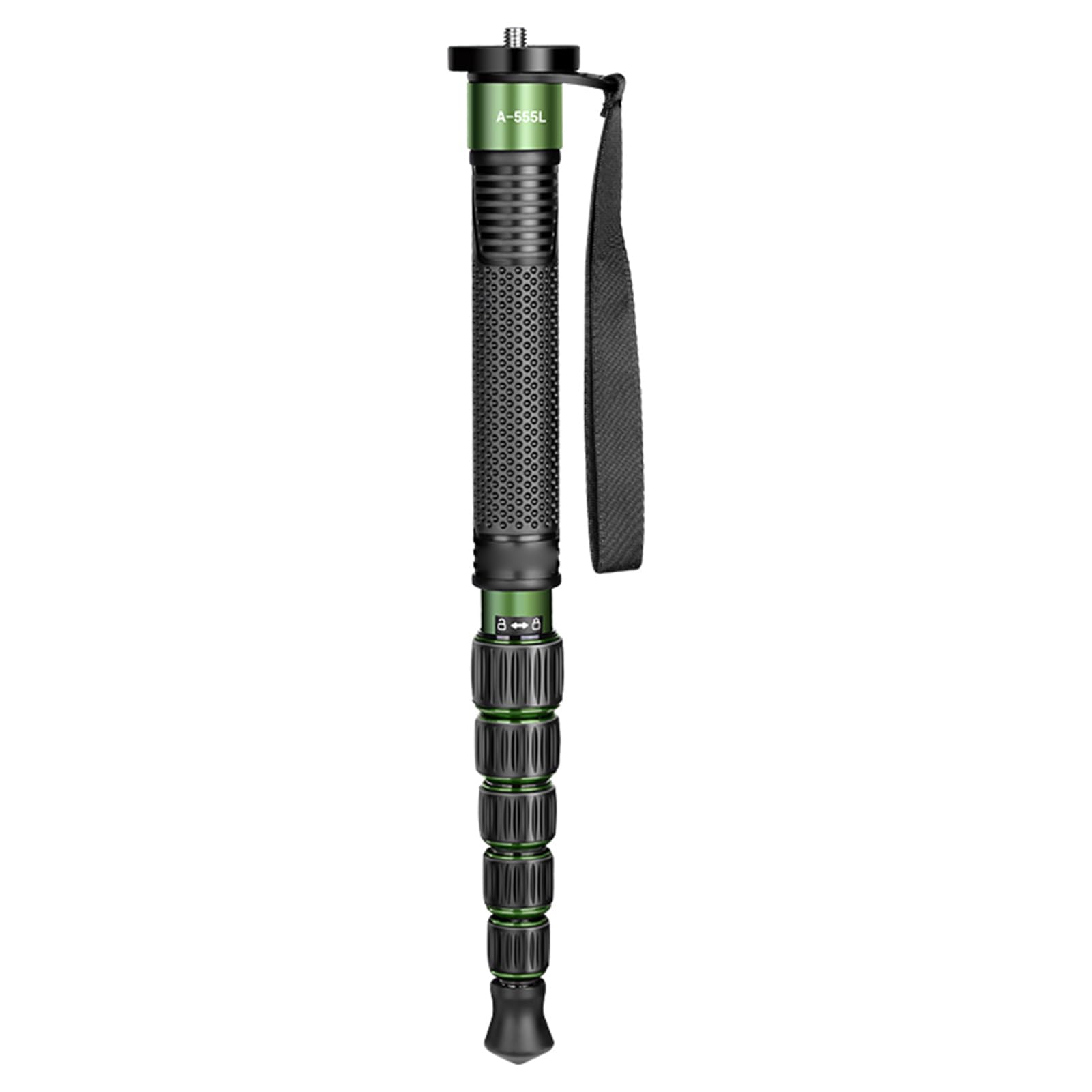 Monopiede per Fotografia Monopiede per Fotocamera Portatile Leggero capacità di Carico di 10 Kg Fotocamera DSLR Altezza Regolabile a 6 Sezioni con Testa del Bastone da Arrampicata Sport (Verde)