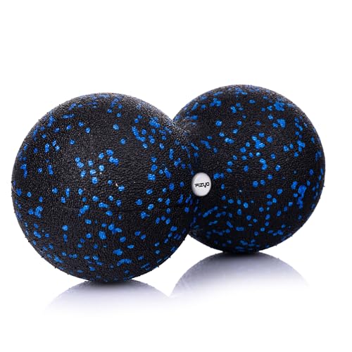 Fizyo Duoball 24x12 cm Doppelball Massageball für Rücken Nacken & Wirbelsäule Faszienrolle für Triggerpunkte Tiefengewebsmassage & Muskelentspannung Physiotherapie & Faszientraining - Blau