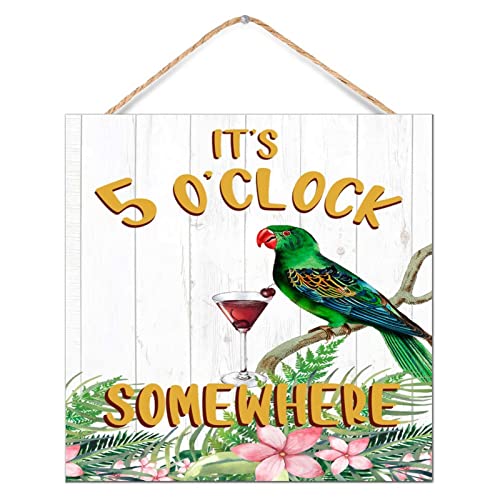 Panneau déco It's 5 O'Clock Somewhere en bois moderne et finitions d'art - 3