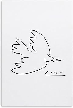 Amazon Co Jp パブロ ピカソ絵画ポスター 平和の鳩 キャンバス ポスター 印刷 壁アート 油彩画 モダン ホーム装飾 誕生日ギフト すぐに掛けられます24x36inch 60x90cm ホーム キッチン