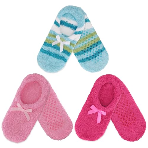 Image of BambooMN Women's Soft Fuzzy Cozy Footies Travel Home Non-Slip