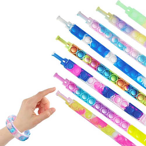 60 Pcs Pop Bubble Bracelet Fidget Toys, Pop Wristband Fidget Bulk Toy For Party Favors, Halloween Christmas Valentine Gifts Students Gifts Classroom Prizes Goodie Bag Stuffers For Kids #TOP6