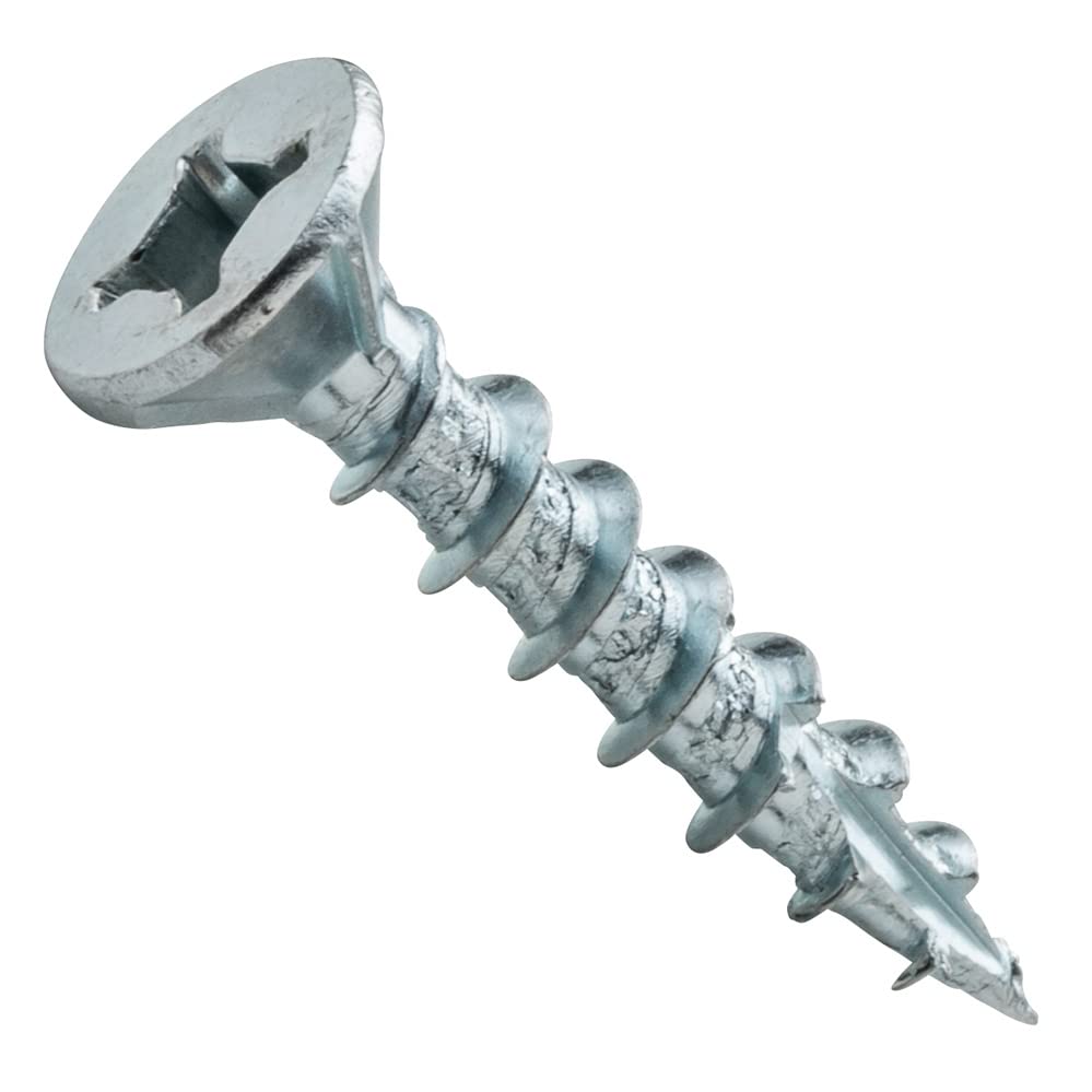 Centerline #8 x 1'' Flat Head Square X Self-Countersinking Fluted-Tip Wood Screws, Zinc, 100-Pack