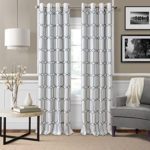 Elrene Single Panel Window Curtain Drape, Soft Blue, 52"x84", Slate Blue, W 52" x L 84" (1 Panels)