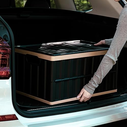 Citylife 64L Collapsible Storage Bins with Lids Plastic Storage Containers for Organizing Stackable Storage Box Large Heavy Duty Utility Crates, 2 Packs - Image 4