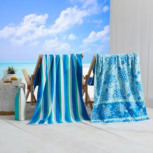 Great Bay Home 100% Cotton Beach Towels - 2 Pack of 30 x 60